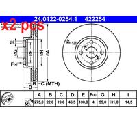 X2 PCS 24.0122-0254.1 BRAKE DISC ATE