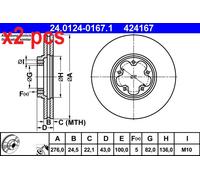 ATE 24.0124-0167.1 Brake disc