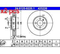 X2 PCS 24.0125-0220.1 BRAKE DISC ATE
