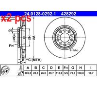 ATE 24.0128-0292.1 Brake disc