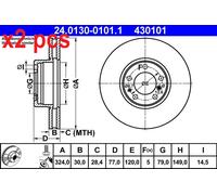 ATE Brake disc 24.0130-0101.1 324,0 30,0 5 120,0 Vented Coated High-carbon BMW: 5 Saloon, 7, 5 Touring