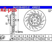 X2 PCS 24.0130-0213.2 BRAKE DISC ATE