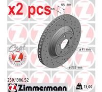 X2 PCS 250.1386.52 BRAKE DISC ZIMMERMANN