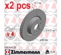 X2 PCS 550.5601.20 BRAKE DISC ZIMMERMANN