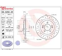 X2 PCS BRAKE DISC 08.C250.2X