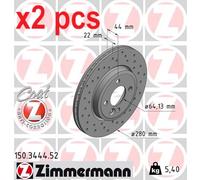 X2 PCS BRAKE DISC 150.3444.52