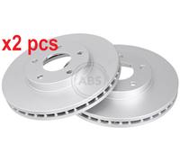 2x Brake disc Vented 17438 A.B.S. for NISSAN ALMERA TINO MAXIMA / MAXIMA QX V
