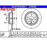 X2 PCS BRAKE DISC 24.0110-0339.1