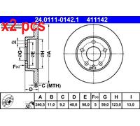 X2 PCS BRAKE DISC 24.0111-0142.1