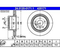 X2 PCS BRAKE DISC 24.0120-0171.1 ATE