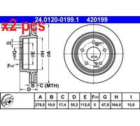 X2 PCS BRAKE DISC 24.0120-0199.1