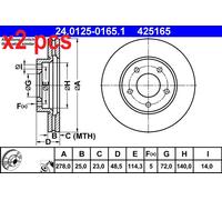 X2 PCS BRAKE DISC 24.0125-0165.1