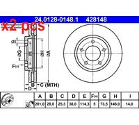 ATE 24.0128-0148.1 Brake disc
