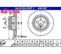 Front Brake Disc Land Rover:RANGE ROVER III 3 SDB500193 SDB500192