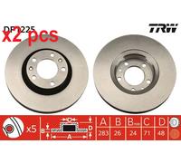 X2 PCS BRAKE DISC DF1225