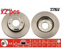 X2 PCS BRAKE DISC DF1963