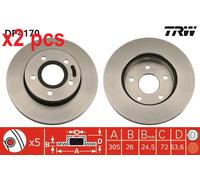 X2 PCS BRAKE DISC DF4170