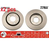X2 PCS BRAKE DISC DF4550