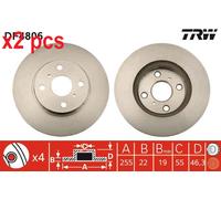 X2 PCS BRAKE DISC DF4806