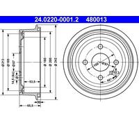 X2 PCS BRAKE DRUM 24.0220-0001.2 ATE