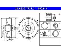 X2 PCS BRAKE DRUM 24.0220-3721.2