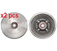 X2 PCS FITS FOR RENAULT CLIO III 1.2 16V BRAKE DRUM 2828SC A.B.S.