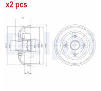 X2 PCS BRAKE DRUM BF471