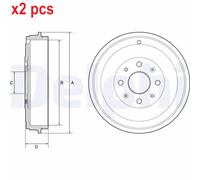 X2 PCS BRAKE DRUM BF503