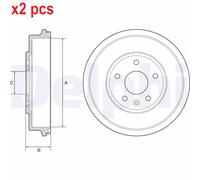 X2 PCS BRAKE DRUM BF556