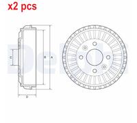 X2 PCS BRAKE DRUM BF594