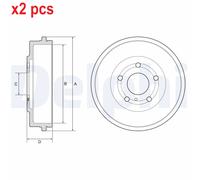 X2 PCS BRAKE DRUM BF639