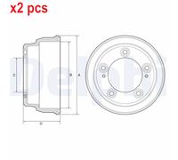 X2 PCS BRAKE DRUM BF645
