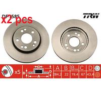 X2 PCS DF1585 BRAKE DISC TRW