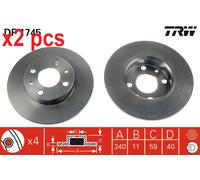 X2 PCS DF1745 BRAKE DISC TRW