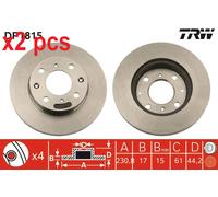X2 PCS DF1815 BRAKE DISC TRW