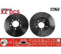 X2 PCS DF2558 BRAKE DISC TRW