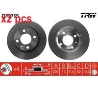 X2 PCS DF2765 BRAKE DISC TRW