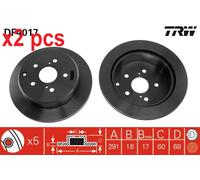 X2 PCS DF4017 BRAKE DISC TRW