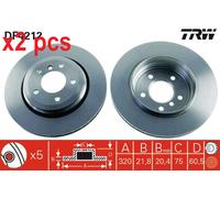 X2 PCS DF4212 BRAKE DISC TRW