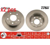 X2 PCS DF4245 BRAKE DISC TRW