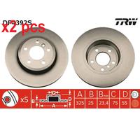 X2 PCS DF4392S BRAKE DISC TRW