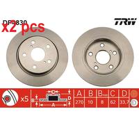 X2 PCS DF4830 BRAKE DISC TRW
