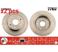 X2 PCS DF4982 BRAKE DISC TRW