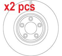 X2 PCS DF6223S BRAKE DISC TRW