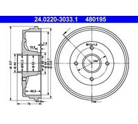 X2 PCS FITS FOR NISSAN MICRA III 1.0 16V BRAKE DRUM 24.0220-3033.1 ATE