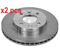 X2 PCS FRONT AXLE 09072 BRAKE DISC FEBI BILSTEIN