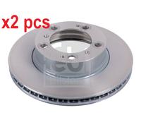 X2 PCS FRONT AXLE 104856 BRAKE DISC FEBI BILSTEIN