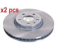 X2 PCS FRONT AXLE 104953 BRAKE DISC FEBI BILSTEIN