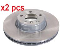 X2 PCS FRONT AXLE 105721 BRAKE DISC FEBI BILSTEIN