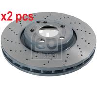 X2 PCS FRONT AXLE 107500 BRAKE DISC FEBI BILSTEIN